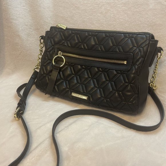 Classic Anne Klein Handbag Quilted‎ Black With Gold Hardware - Picture 3 of 12